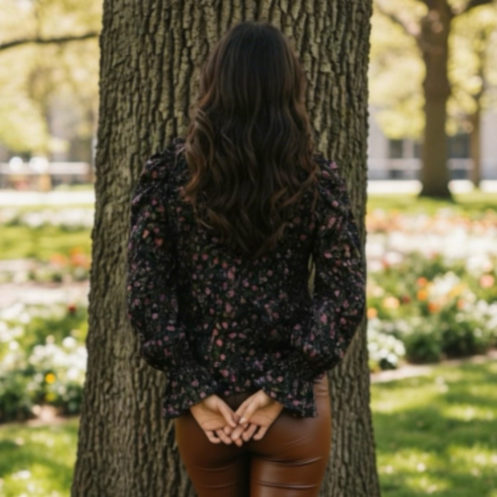 Free People Meant To Be Floral Cotton Blouse - Picture 3 of 13